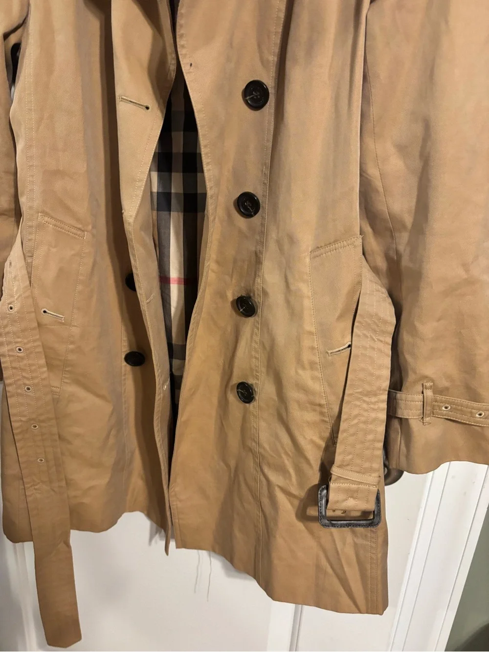Burberry Beige Double-Breasted Trench Coat with Belt The Sandringham - Picture 6 of 7